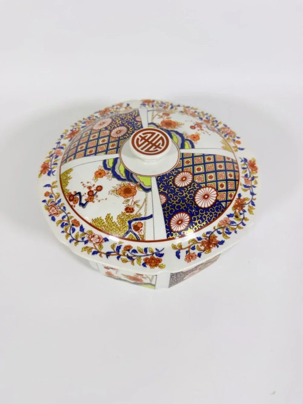Tureen Covered Bowl Serving Dish Imari Tatung Chinaware Datong Vintage Cathay Oc
